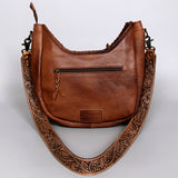 American Darling ADBG351BRWFRNG Hobo Hair On Genuine Leather Women Bag Western Handbag Purse