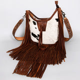 American Darling ADBG351BRWFRNG Hobo Hair On Genuine Leather Women Bag Western Handbag Purse