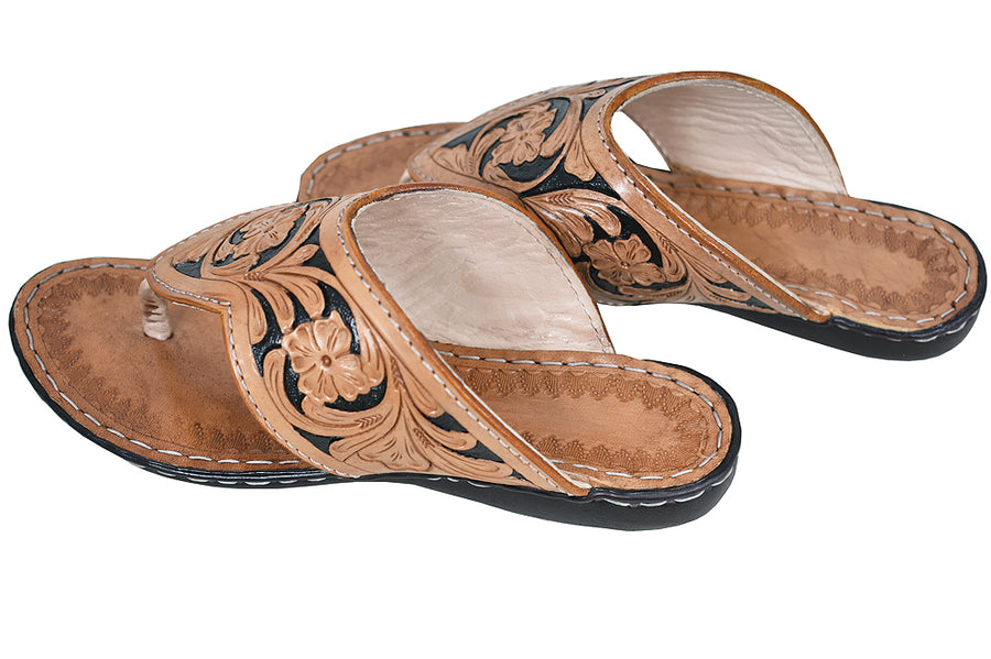 American Darling Hand Tooled Genuine Western Leather Sliper