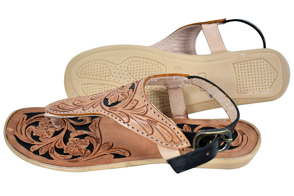 American Darling Hand Tooled Genuine Western Leather Sliper