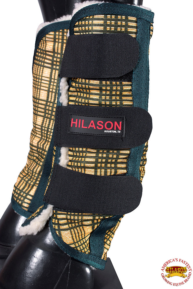 L M S  Xl Hilason Horse Fly Boots Uv Protection Fleece Lined 4 Pack Plaid