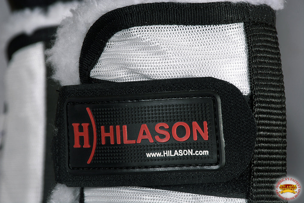 Hilason Western Horse Fly Boots W/ Fleece Uv Protection Insects White