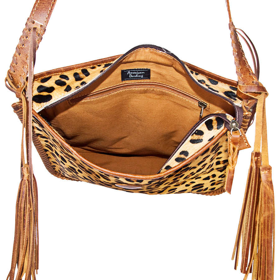American Darling Messenger Saddle Blanket Fabric Genuine Leather Western Women Bag Handbag Purse | Cute