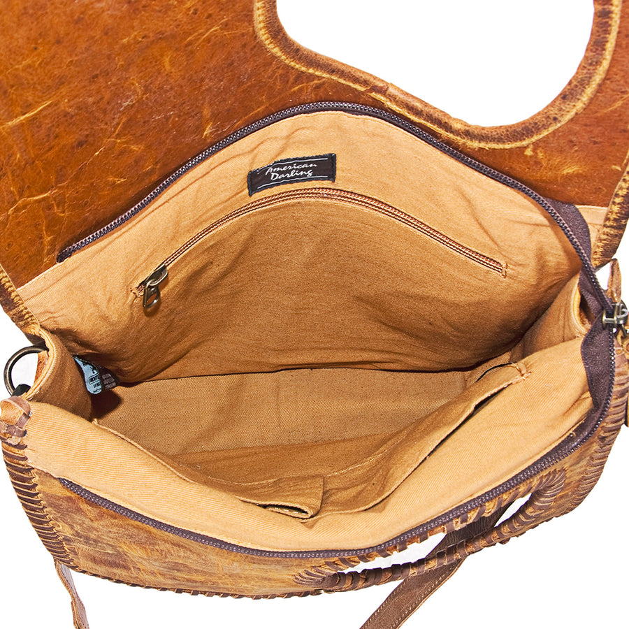 American Darling Clutch Bag Hair-On Cowhide Braided Genuine Leather Western Crossbody for Women