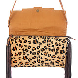 American Darling ADBG359CHE Envelope Hand Tooled Hair On Genuine Leather Women Bag Western Handbag Purse