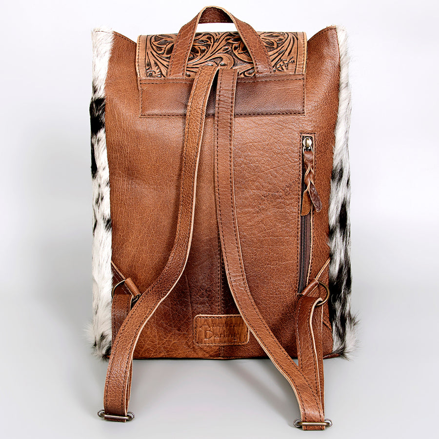 American Darling Backpack Bag Handcrafted Hair-On Cowhide Genuine Leather Braided Western Travel Pack
