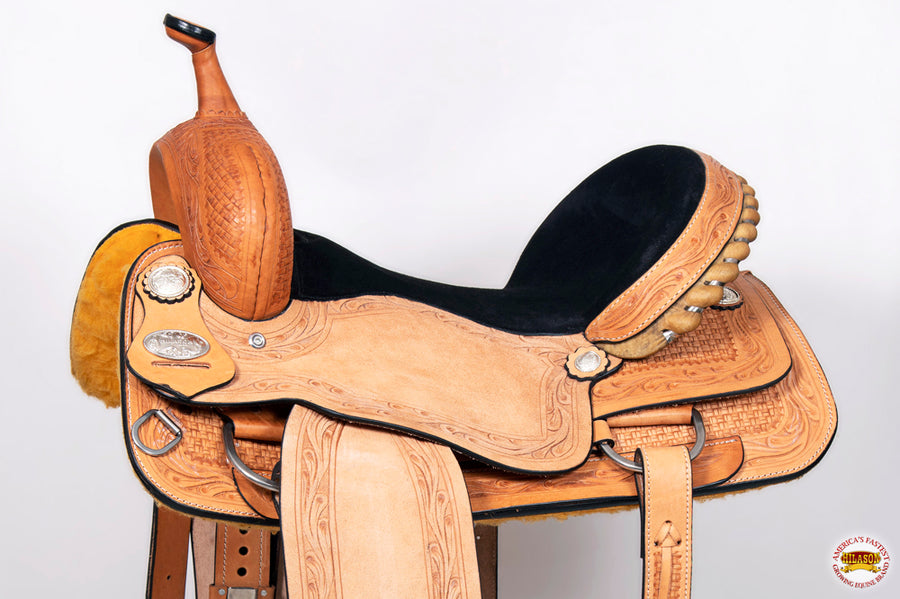 HILASON Western Horse Barrel Racing Saddle Trail Pleasure American Leather | Hand Tooled Wade & Roping For Horses