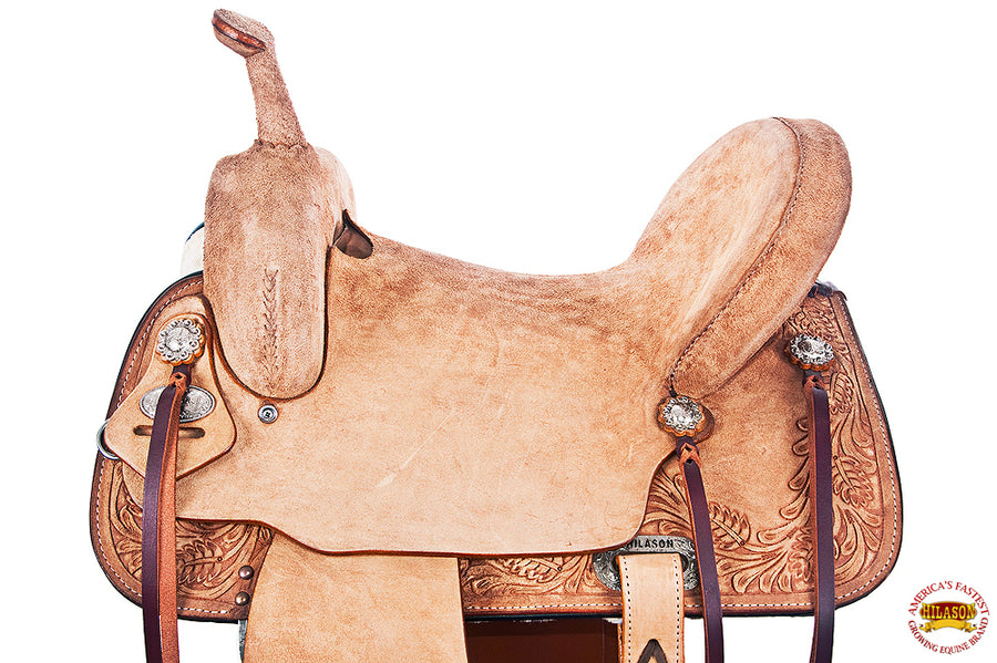 HILASON Flex Tree Western Horse Saddle in American Leather Barrel Trail | for Horses