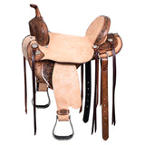 HILASON Flex Tree Western Horse Saddle in American Leather Barrel Trail | American Saddle Horse | Leather Saddle | Western Saddle | Saddle for Horses | Horse Saddle Western