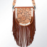 American Darling ADBG381TAW Messenger Hand Tooled Hair On Genuine Leather Women Bag Western Handbag Purse