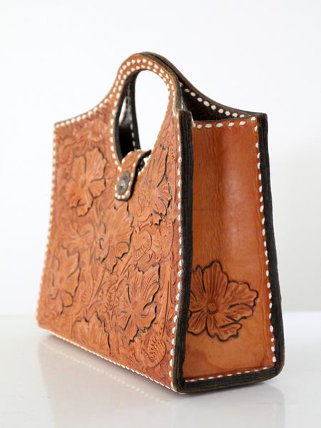 American Darling Clutch Hand Tooled Genuine Leather Western Women Bag Handbag Purse Tan