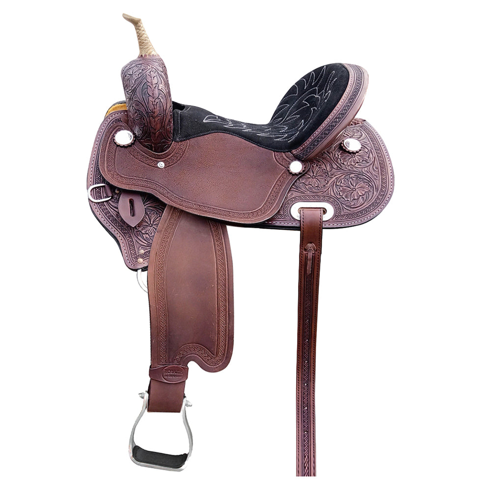 Hilason Western Horse Barrel Racing Trail Pleasure American Leather Saddle