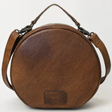 American Darling ADBG352BRW Canteen Hair On Genuine Leather Women Bag Western Handbag Purse