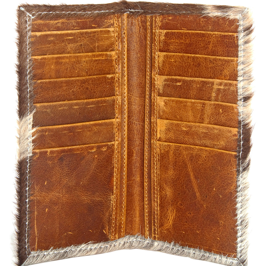 American Darling Wallet Bag, Genuine Hair-On Cowhide, Vegetable-Tanned Full Grain Leather, Western Style Slim Travel Wallet