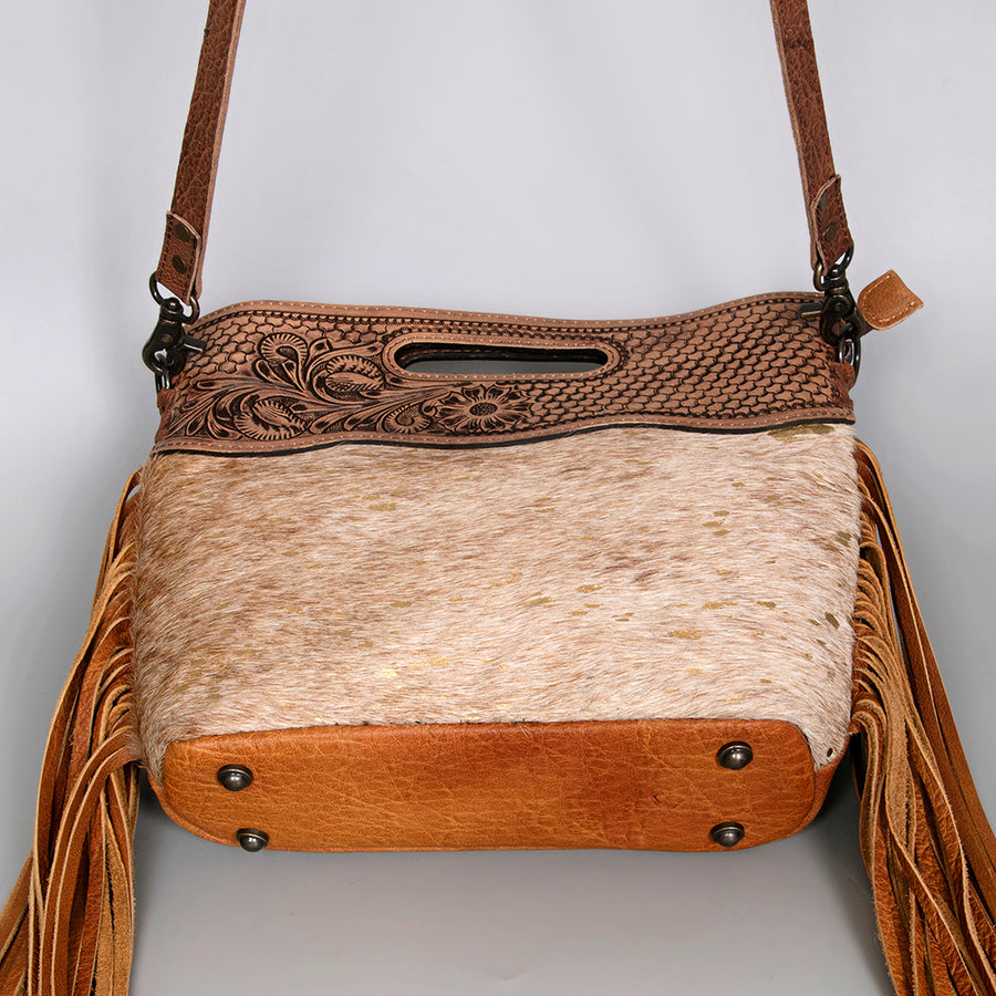 American Darling Clutch Hand Tooled Hair On Genuine Leather Women Bag Western Handbag Purse