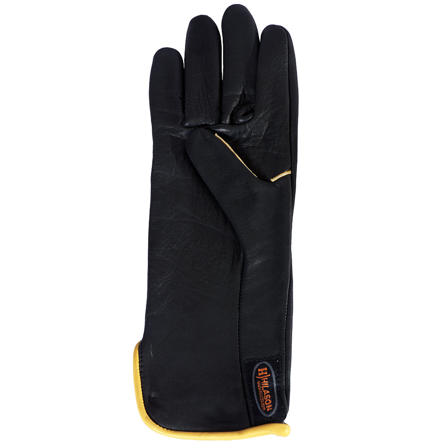 Size 7 Hilason Pro Rodeo Gloves Genuine Leather Right Hand Black - Uhorse
