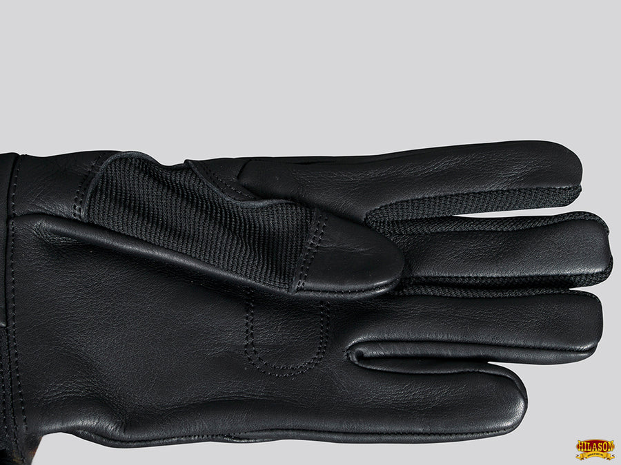 HILASON Bull Riding Gloves Pro Rodeo Genuine Leather Black Left Hand (6" to 10") | Bullback Women Men