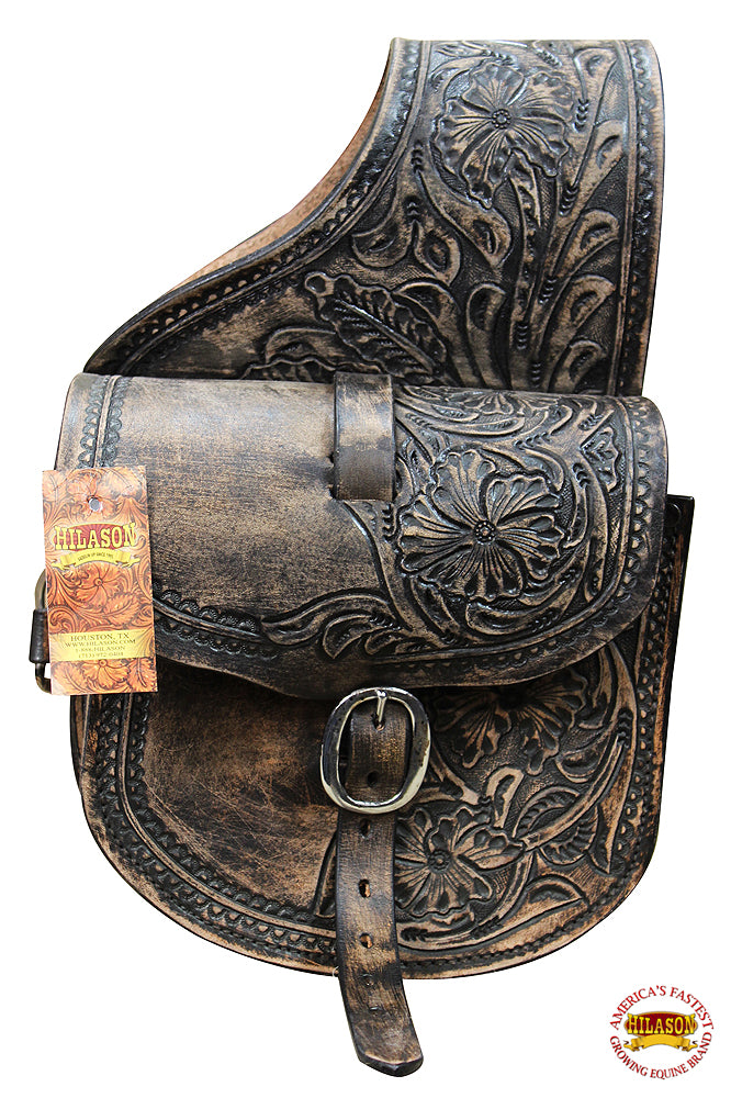 HILASON Soft Leather Horse Saddle Bag Antique Chocolate | Equestrian Western Adjustable Closure