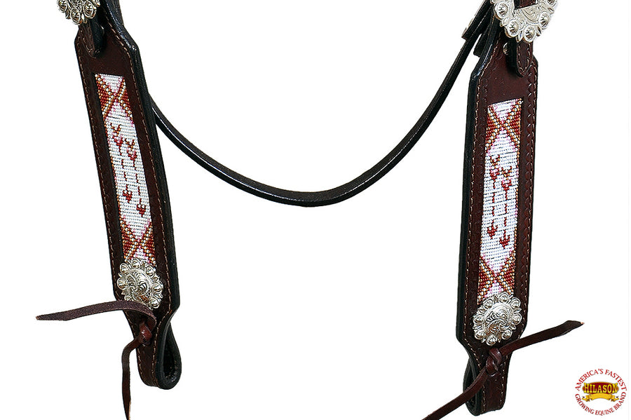 HILASON Western Horse Headstall Bridle American Leather Bling Concho