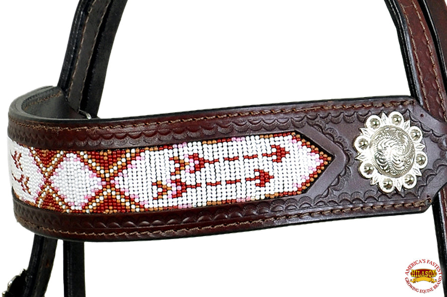 HILASON Western Horse Headstall Bridle American Leather Bling Concho