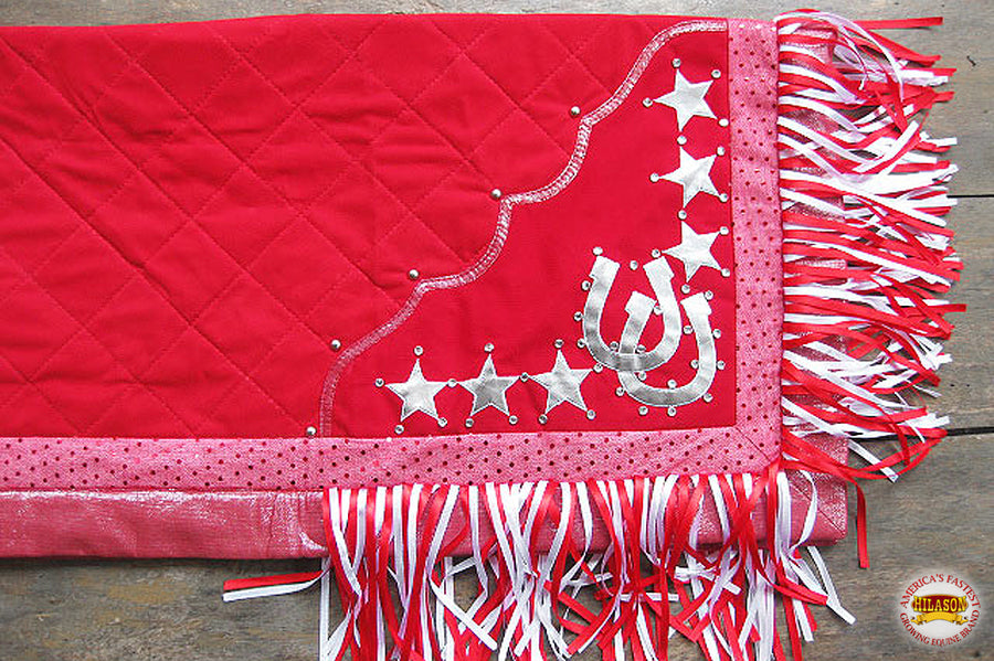 Hilason Western Horse Shoe Stars Show Barrel Racing Rodeo Saddle Blanket
