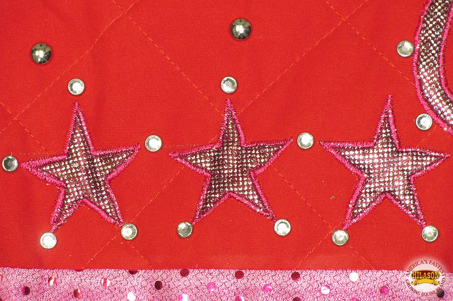 Hilason Western Horse Shoe Stars Show Barrel Racing Rodeo Saddle Blanket
