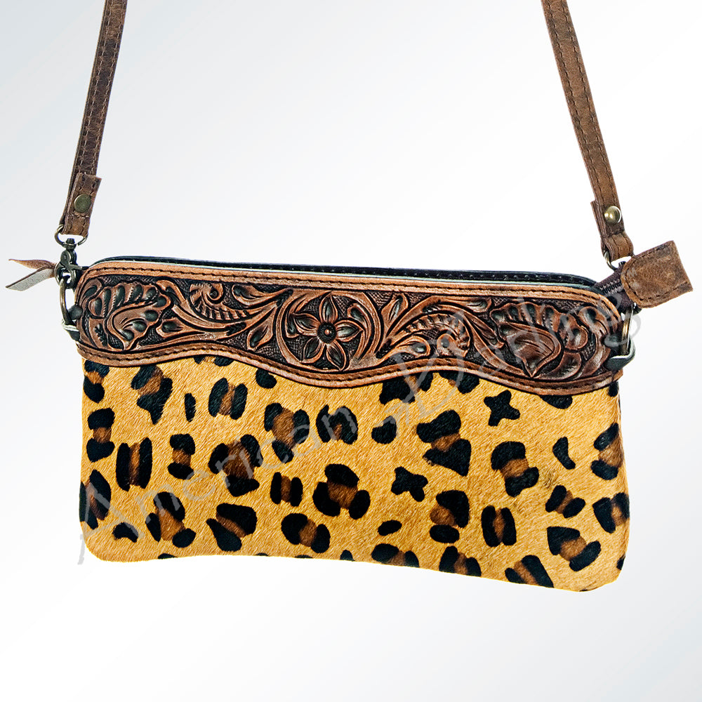 American Darling Small Crossbody Hand Tooled Hair On Genuine Leather Western Women Bag Handbag Purse | for Cute
