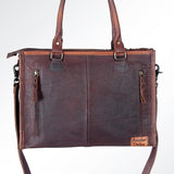 American Darling ADBGS118PKACSL Briefcase Hair On Genuine Leather Women Bag Western Handbag Purse