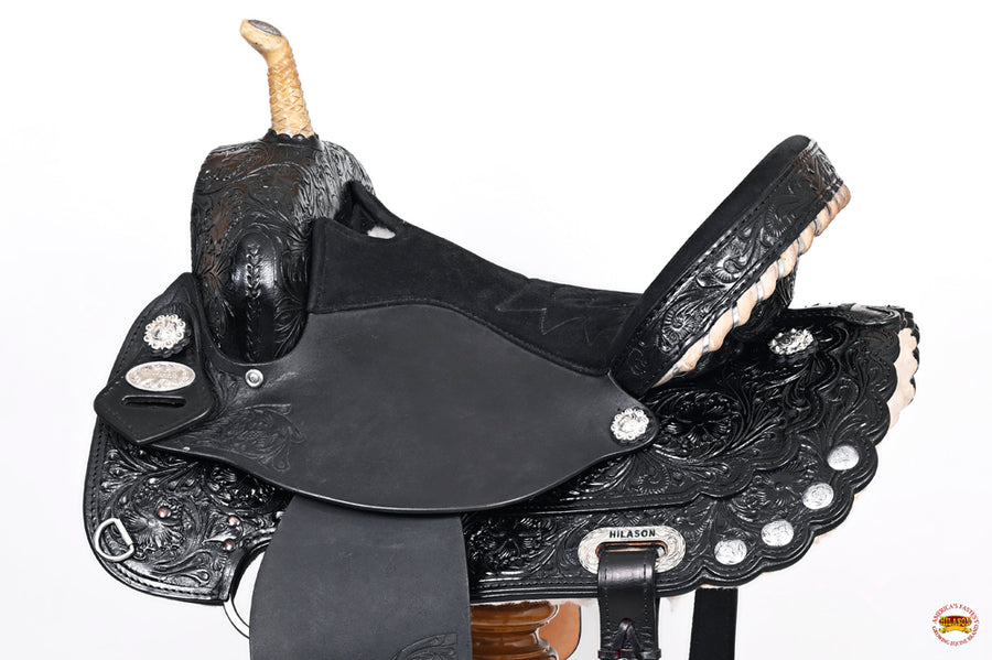 HILASON Western Horse Saddle American Leather Treeless Trail Barrel | for Horses