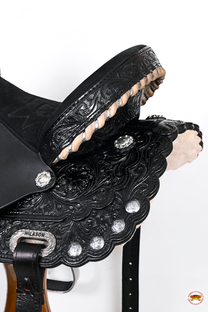 HILASON Western Horse Saddle American Leather Treeless Trail Barrel | for Horses