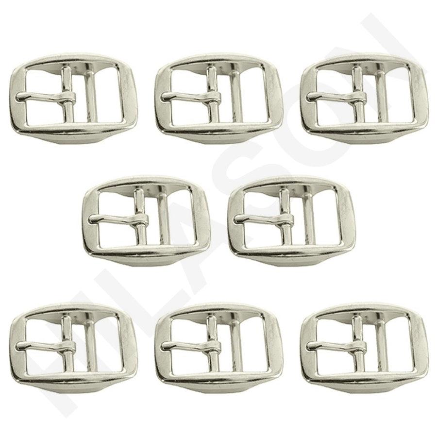8 Pcs. 3/4 In Die Cast Double Bar Buckle Nickel Plated - Uhorse