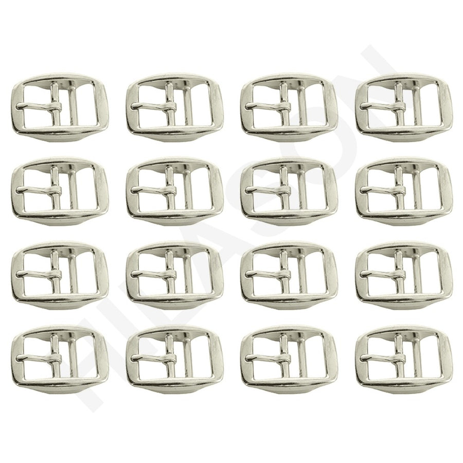16 Pcs. 3/4 In Die Cast Double Bar Buckle Nickel Plated - Uhorse