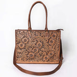 American Darling ADBG387BR Tote Hand Tooled Genuine Leather Women Bag Western Handbag Purse