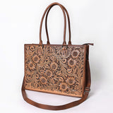 American Darling ADBG387BR Tote Hand Tooled Genuine Leather Women Bag Western Handbag Purse