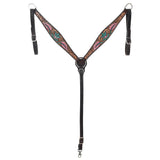 HILASON Western Horse Headstall Breast Collar Spur Strap American Leather Floral