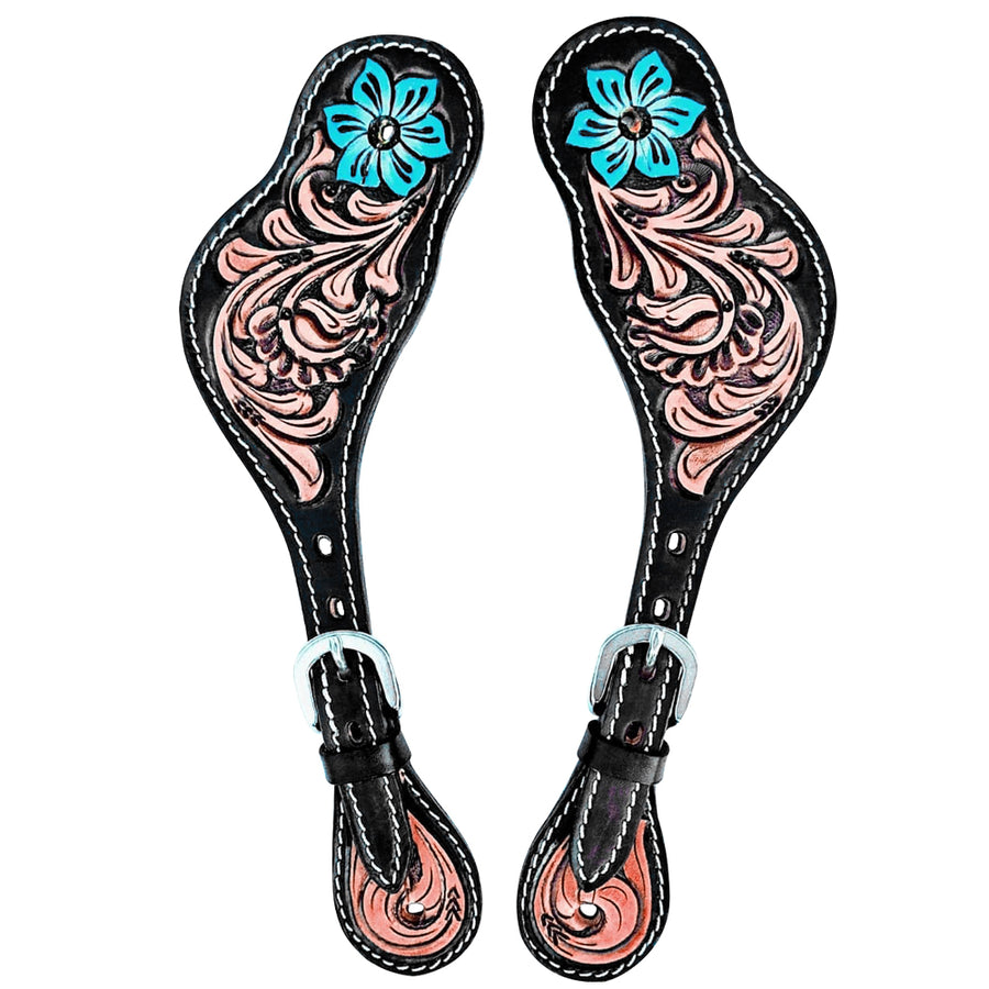 HILASON Hand-Tooled Leather Spur Straps for Men & Women – Western Design, Adjustable Fit