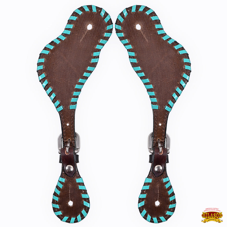 HILASON Hand-Tooled Leather Spur Straps for Men & Women – Western Design, Adjustable Fit