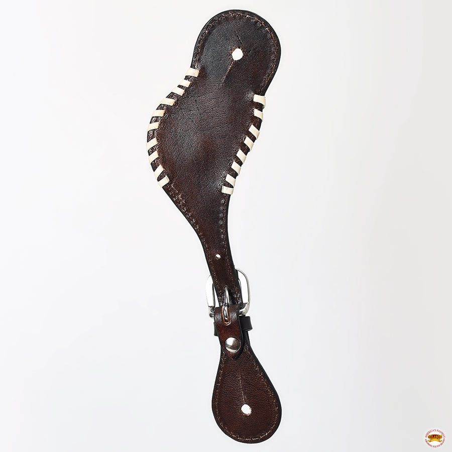 HILASON Hand-Tooled Leather Spur Straps for Men & Women – Western Design, Adjustable Fit