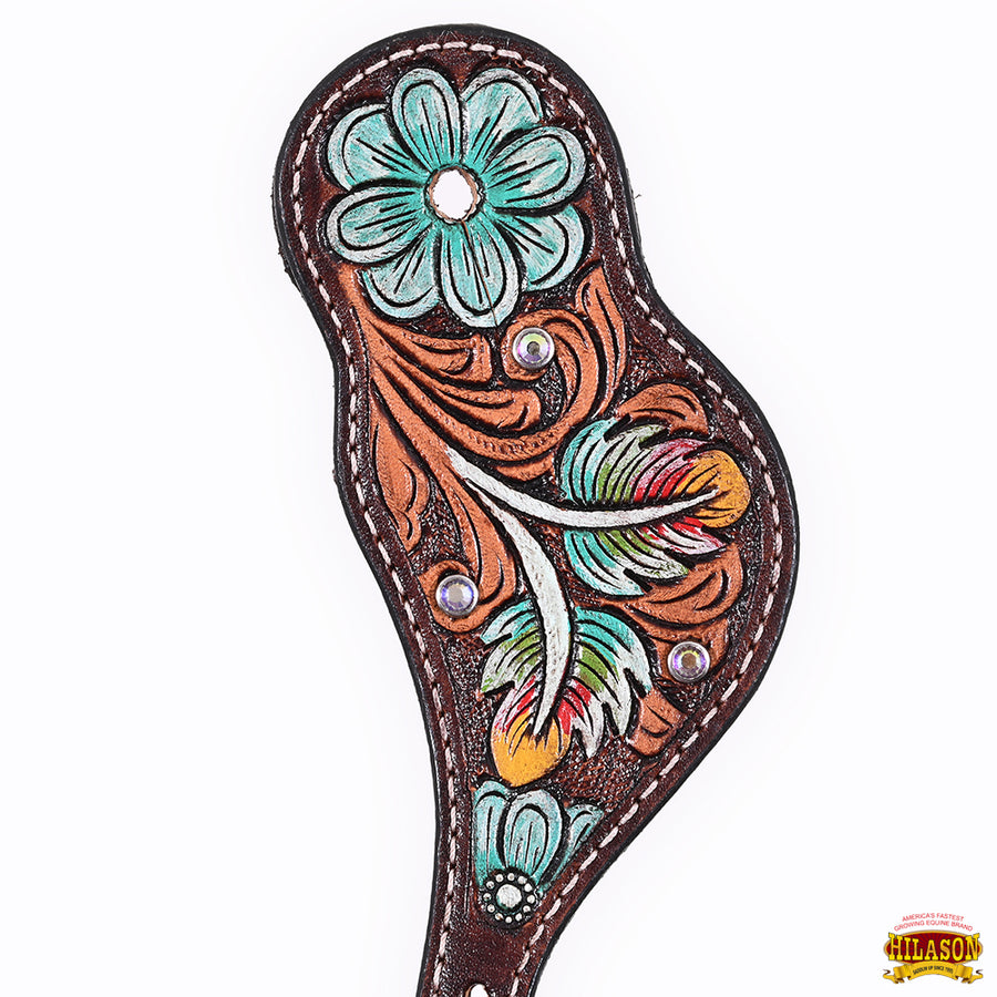HILASON Hand-Tooled Leather Spur Straps for Men & Women – Western Design, Adjustable Fit