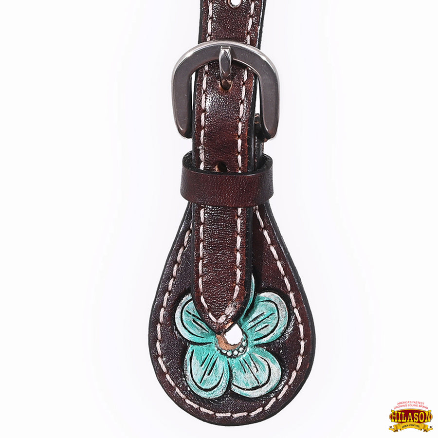 HILASON Hand-Tooled Leather Spur Straps for Men & Women – Western Design, Adjustable Fit