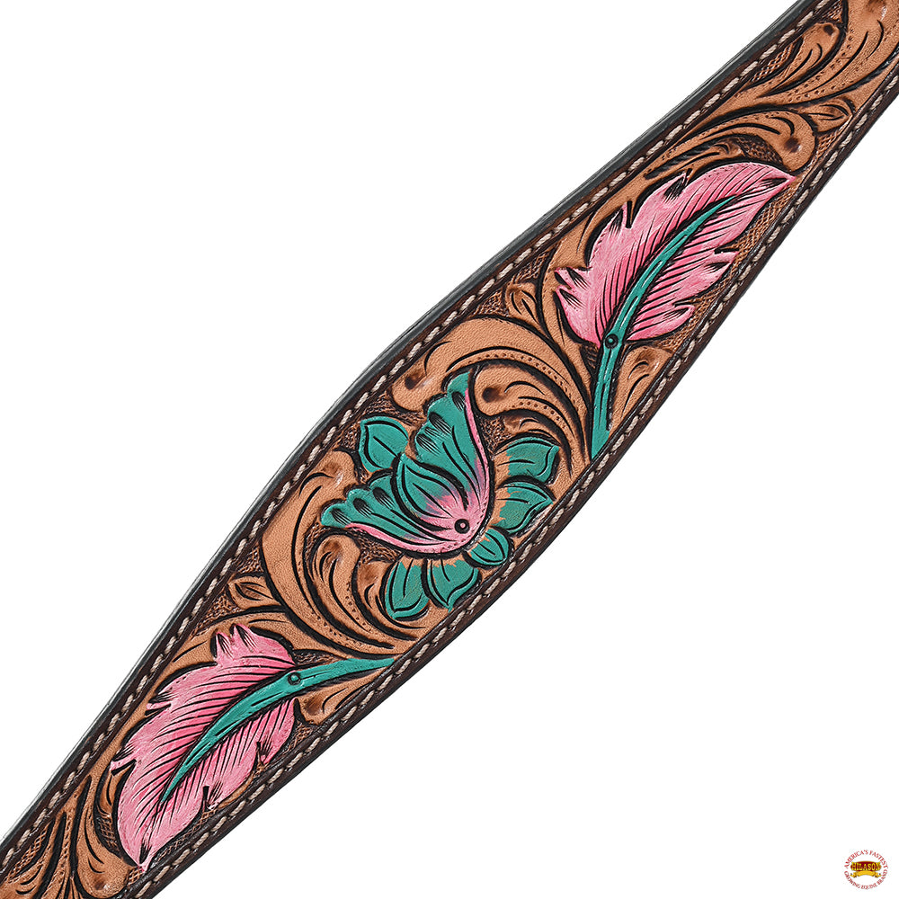 HILASON Western Horse Headstall Breast Collar Spur Strap American Leather Floral