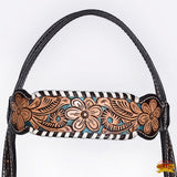 HILASON Western Horse Headstall & Breast Collar American Leather Floral