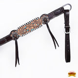 HILASON Western Horse Headstall & Breast Collar American Leather Floral