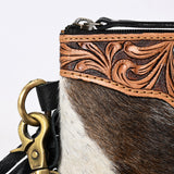 American Darling ADBG403BKW Small Crossbody Hand Tooled Hair-On Genuine Leather Women Bag Western Handbag Purse