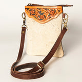 American Darling Hand Tooled Hair On Genuine Leather Women Bag Western Handbag Purse