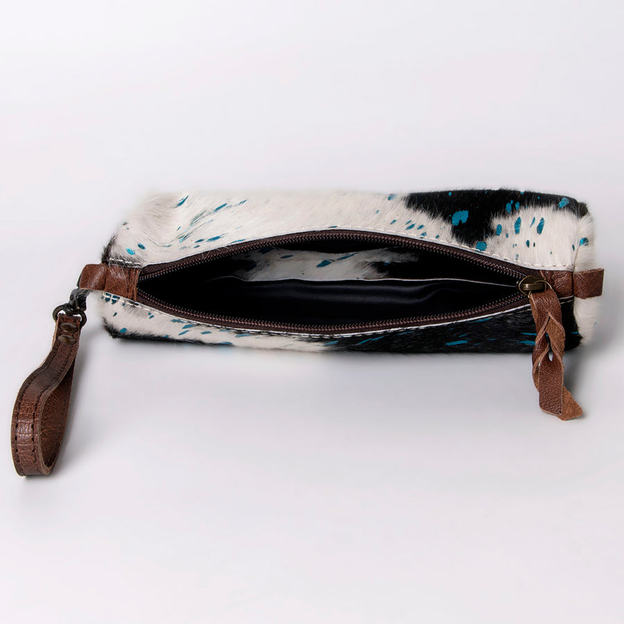 American Darling Wristlet Bag Handcrafted from Hair-On Cowhide & Genuine Leather with YKK Zipper and Wrist Strap