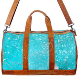 American Darling ADBGS174TRQ Duffel Hair On Genuine Leather Women Bag Western Handbag Purse