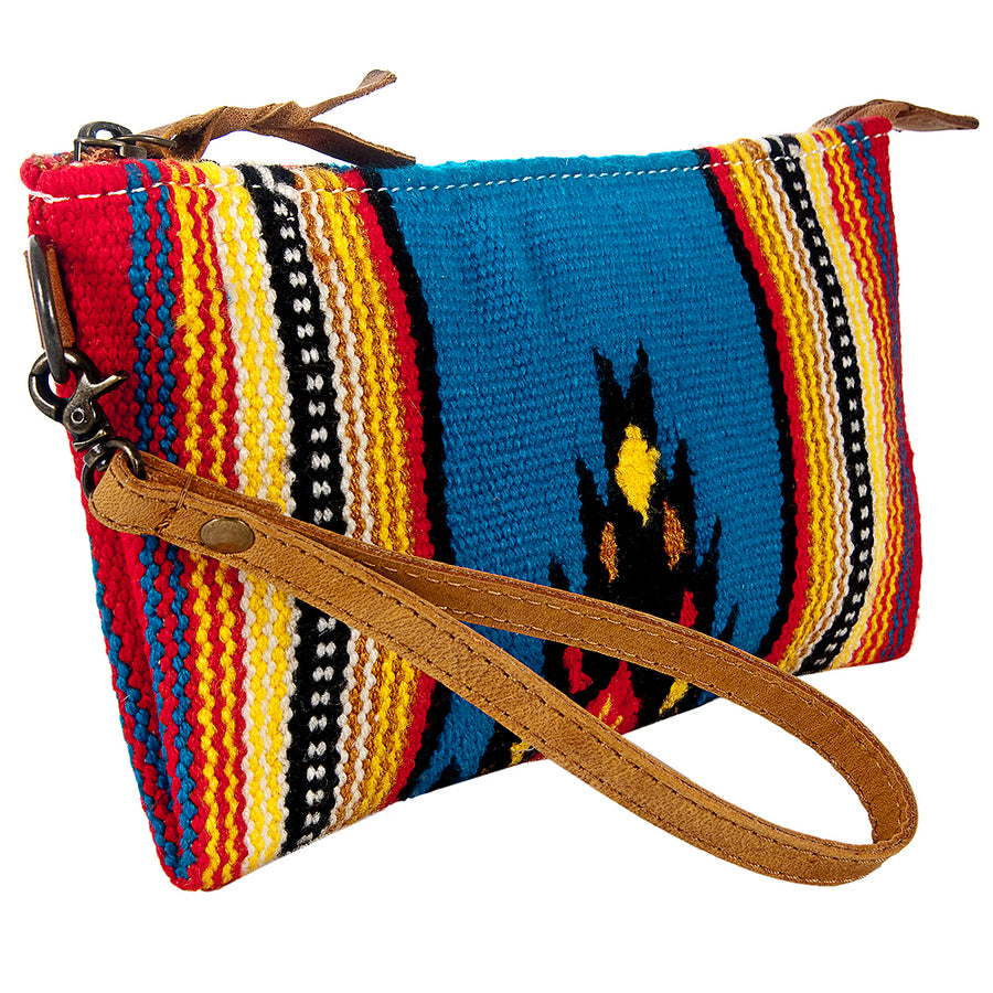 American Darling Wristlet Bag Handcrafted from Floral Embossed Damascus Genuine Leather with YKK Zipper and Wrist Strap