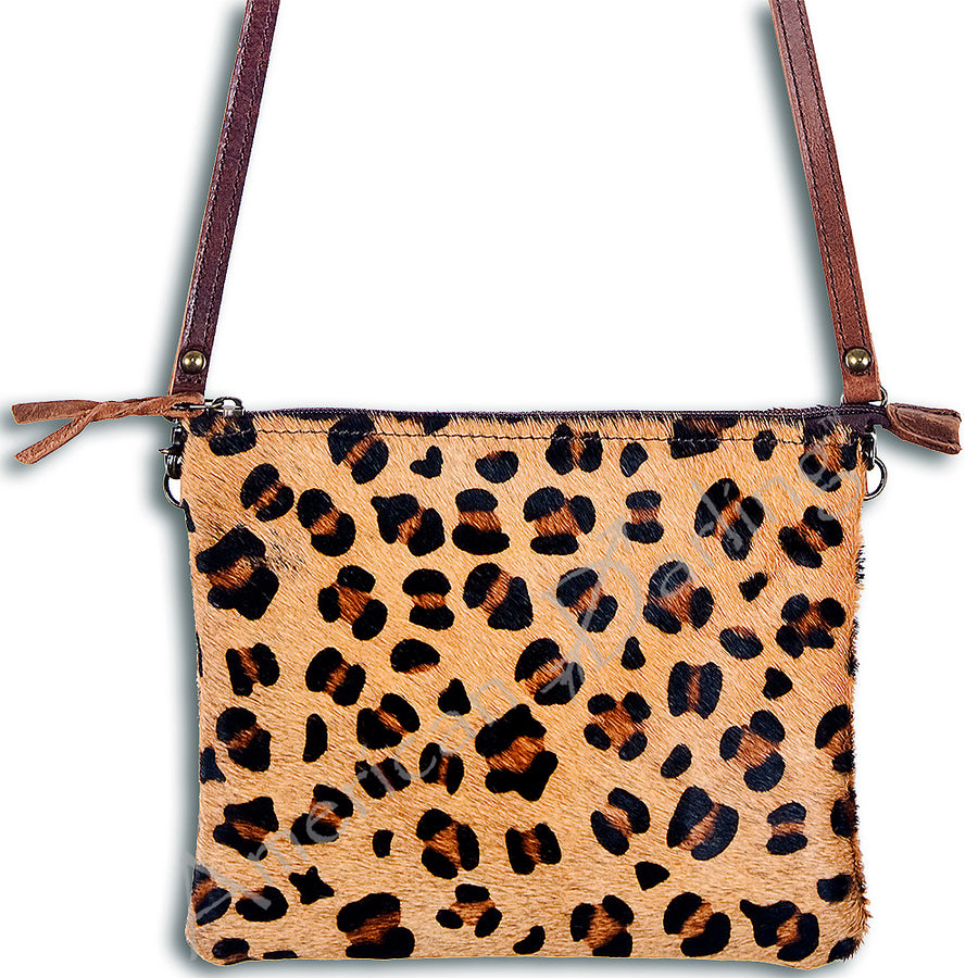 American Darling Hair-On Cowhide Crossbody Bag with Genuine Leather Trim - Uhorse