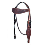 HILASON Western  Horse Leather Headstall & Breast Collar Set Basket Chocolate